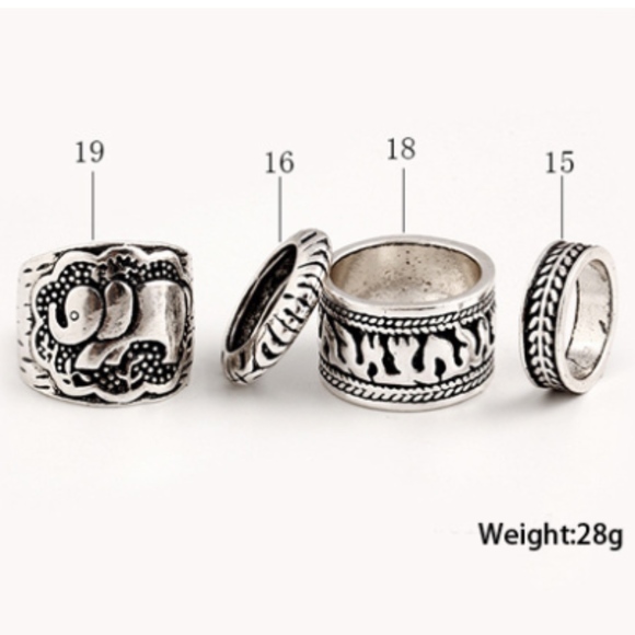 PREVIEW!! Boho Chunky Midi Knuckle Rings 4pc Set - Picture 4 of 4